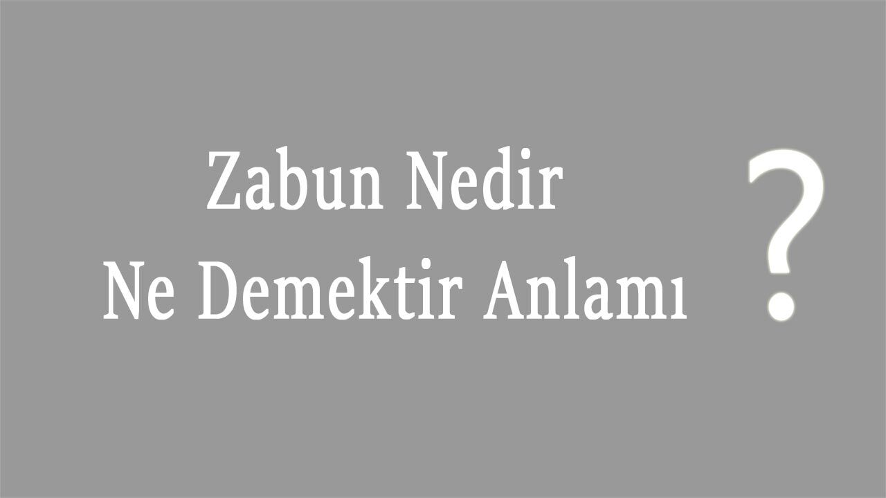 Zabun Nedir Ne Demektir Anlamı