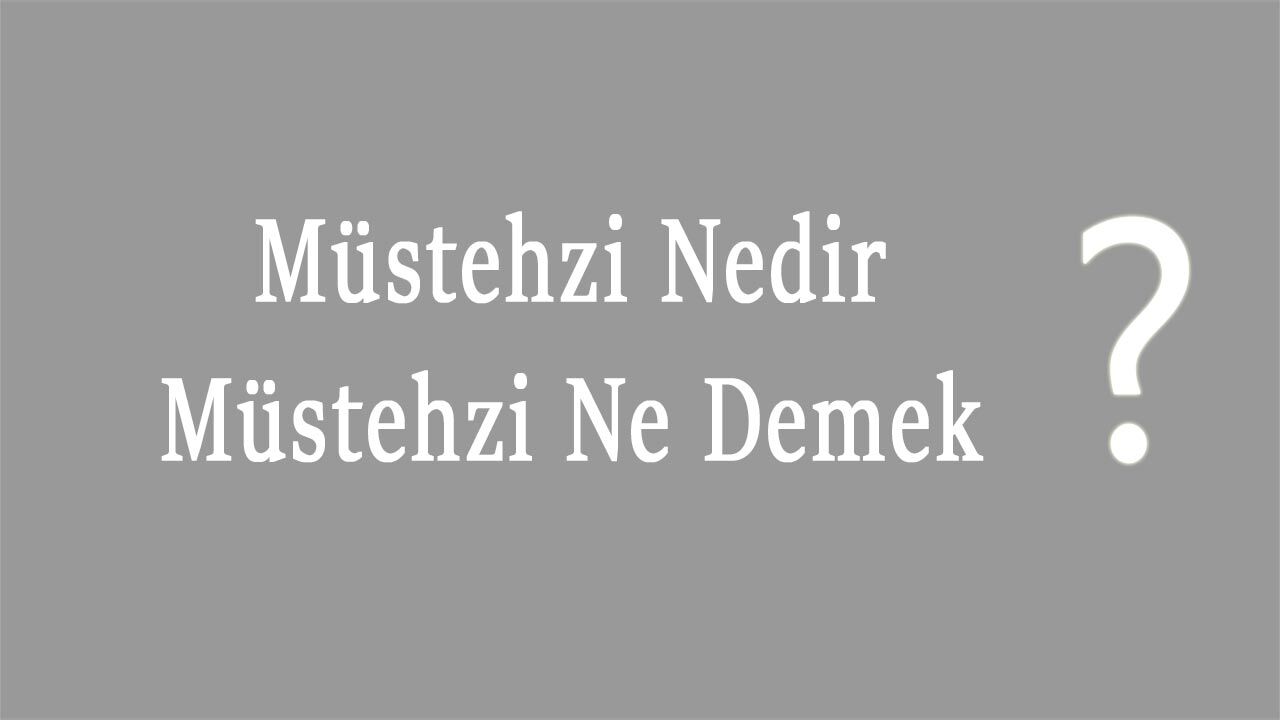 Müstehzi Nedir Müstehzi Ne Demek