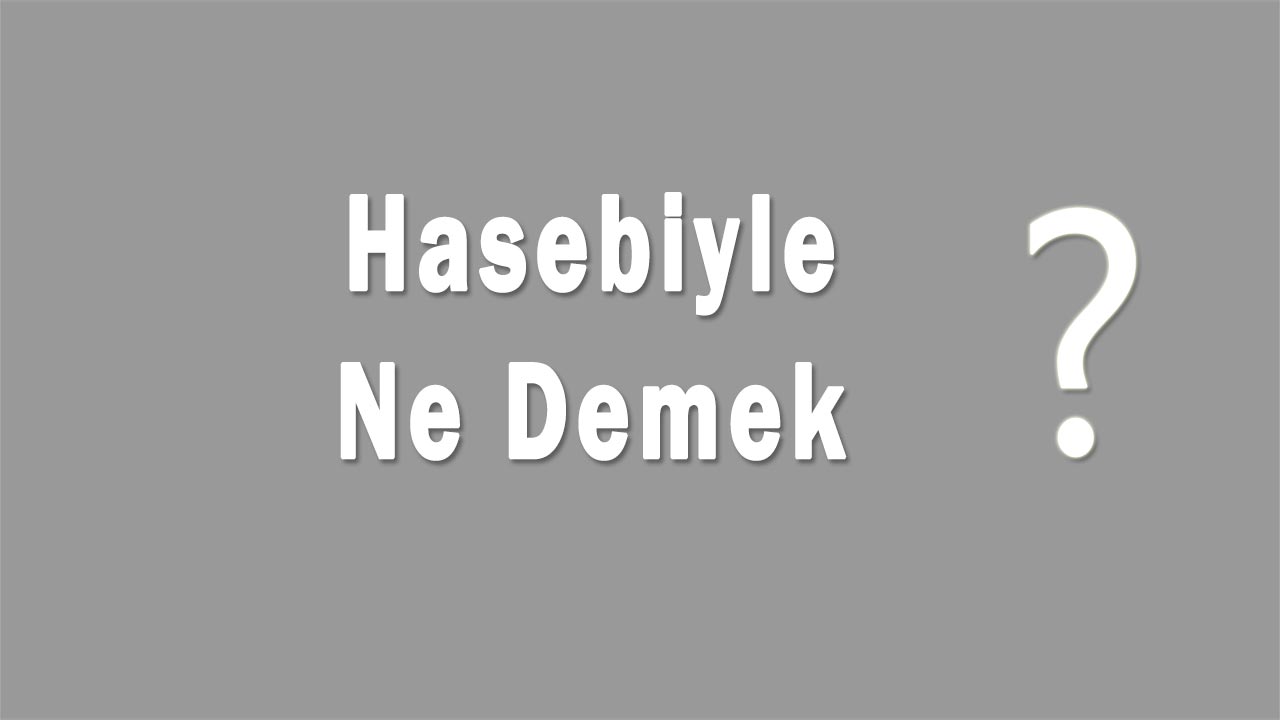 Hasebiyle Nedir Hasebiyle Ne Demek