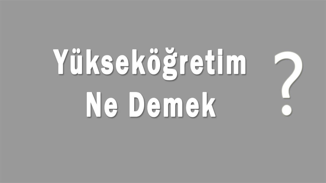 Yükseköğretim Nedir Yükseköğretim Ne Demek