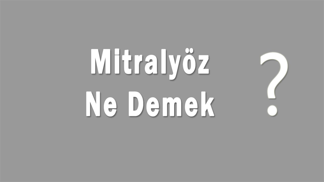 Mitralyöz Nedir Mitralyöz Ne Demek